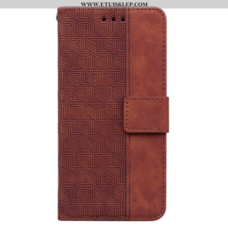 Etui Folio do Honor Magic 5 Lite z Łańcuch Pasiasty Wzór